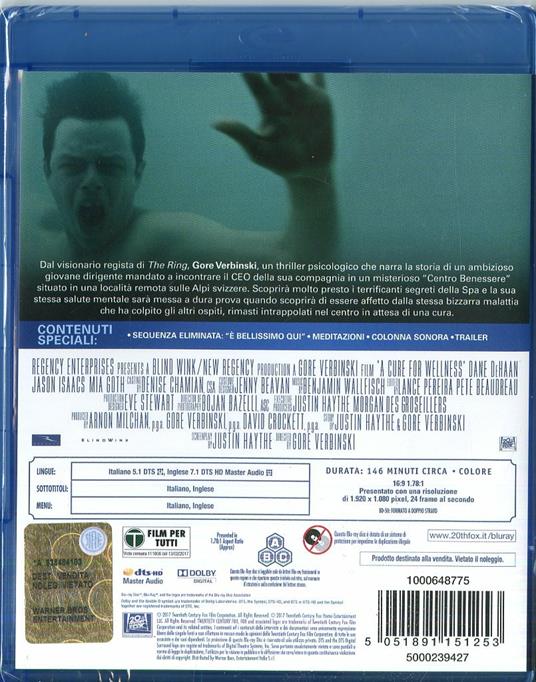 La cura dal benessere (Blu-ray) di Gore Verbinski - Blu-ray - 2