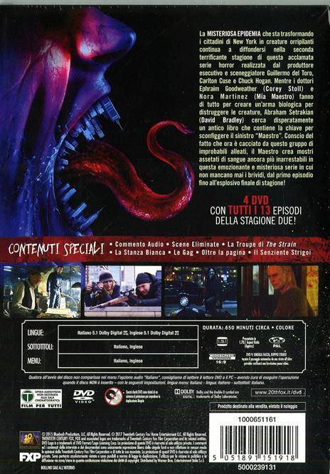 The Strain. Stagione 2. Serie TV ita (4 DVD) di Phil Abraham,Peter Weller,Guillermo del Toro - DVD - 2