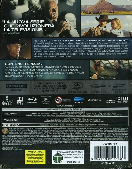 Westworld. Dove tutto è concesso. Stagione 1. Il Labirinto. Serie TV ita (3 Blu-ray + 3 Blu-ray Ultra HD 4K) di Jonathan Nolan,Fred Toye,Jonny Campbell,Richard J. Lewis - Blu-ray + Blu-ray Ultra HD 4K - 2