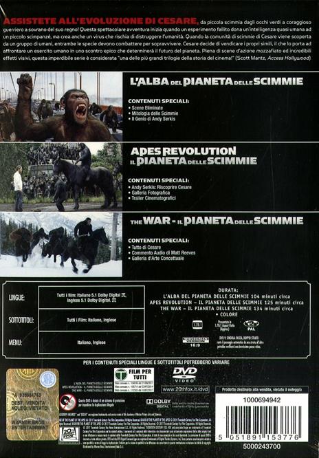 Il pianeta delle scimmie. La trilogia (3 DVD) di Matt Reeves,Rupert Wyatt - 2