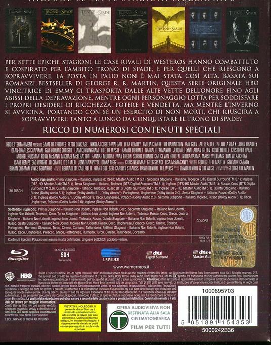 Il trono di spade. Game of Thrones. Stagioni 1 - 7. Serie TV ita (30 Blu-ray) - Blu-ray - 2