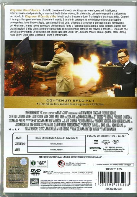 Kingsman. Il cerchio d'oro (DVD) di Matthew Vaughn - DVD - 2