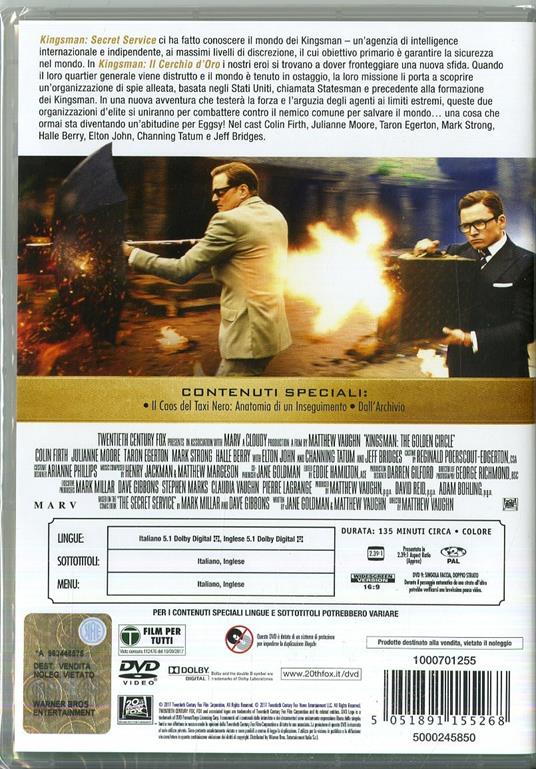 Kingsman. Il cerchio d'oro (DVD) di Matthew Vaughn - DVD - 2