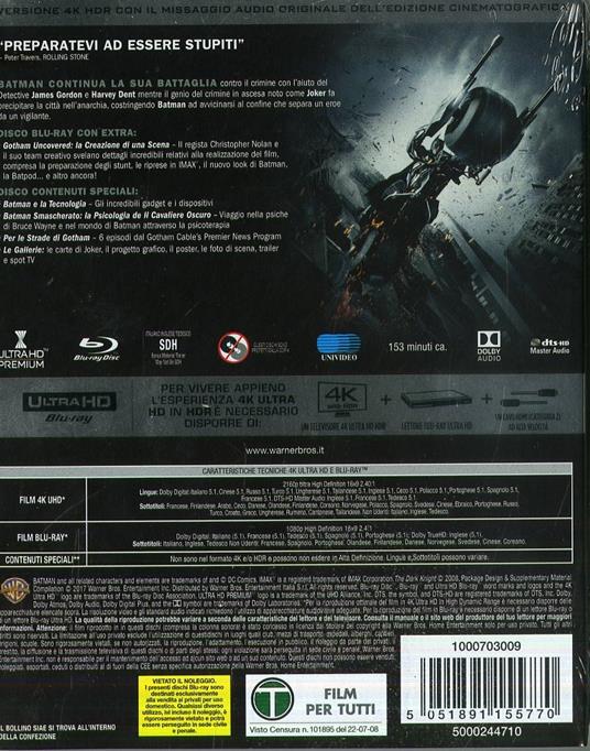 Il cavaliere oscuro (Blu-ray + Blu-ray Ultra HD 4K) di Christopher Nolan - 2