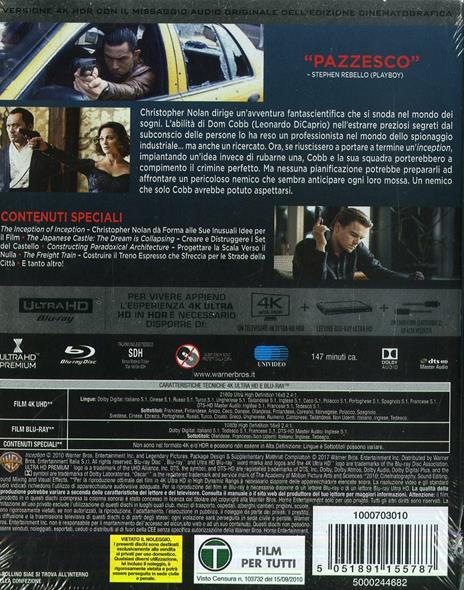 Inception (Blu-ray + Blu-ray 4K Ultra HD) di Christopher Nolan - 2