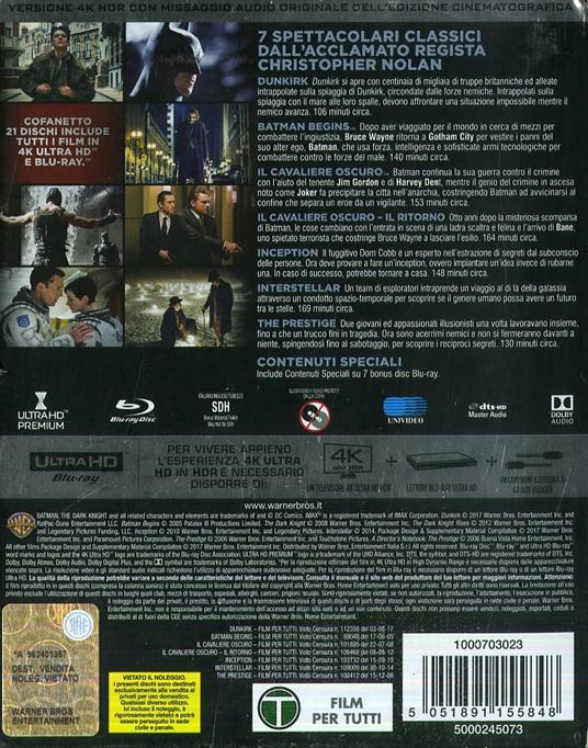 Nolan Collection (14 Blu-ray + 7 Blu-ray Ultra HD 4K) di Christopher Nolan - 2
