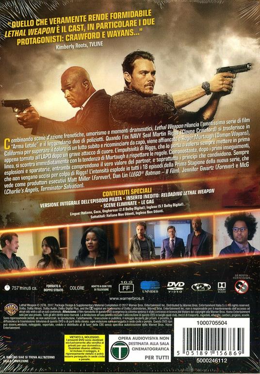 Lethal Weapon. Stagione 1. Serie TV ita (4 DVD) di Steve Boyum,Jason Ensler,Antonio Negret,Rob Seidenglanz - DVD - 2