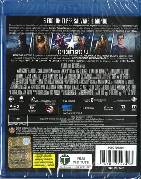 Justice League (Blu-ray) di Zack Snyder - Blu-ray - 2