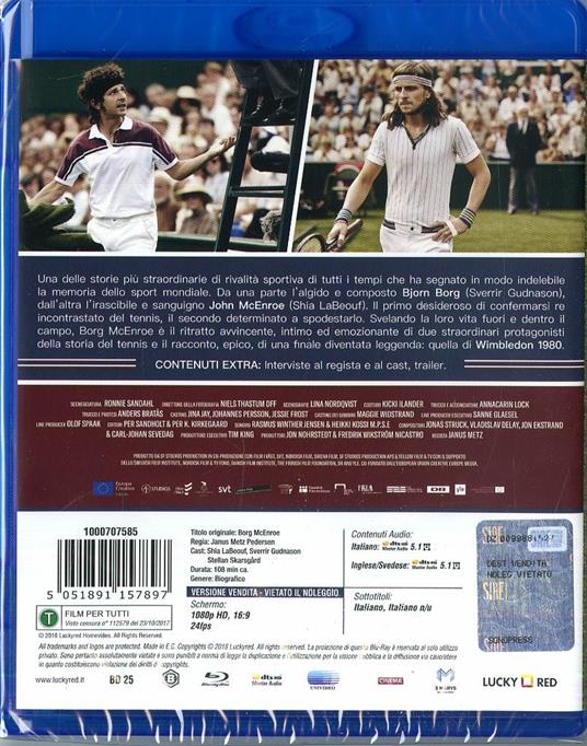 Borg - McEnroe (Blu-ray) di Janus Metz Pedersen - Blu-ray - 8