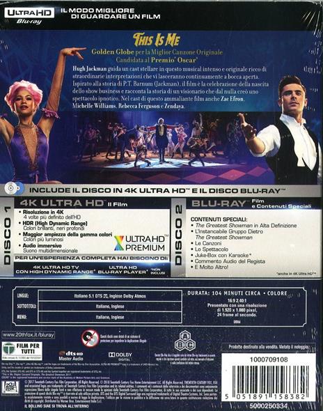 The Greatest Showman (Blu-ray + Blu-ray 4K Ultra HD) di Michael Gracey - Blu-ray + Blu-ray Ultra HD 4K - 2