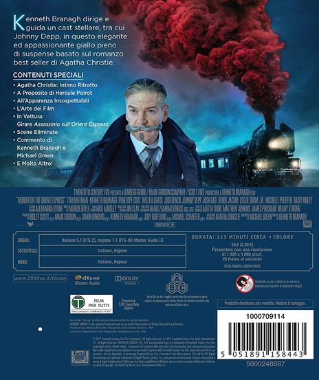 Assassinio sull'Orient Express (Blu-ray) di Kenneth Branagh - Blu-ray - 10