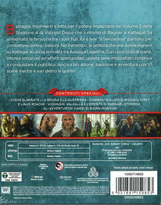 Vikings stagione 4 vol.2. Serie TV ita (3 Blu-ray) di Ken Girotti,Ciaran Donnelly,Johan Renck - Blu-ray - 2