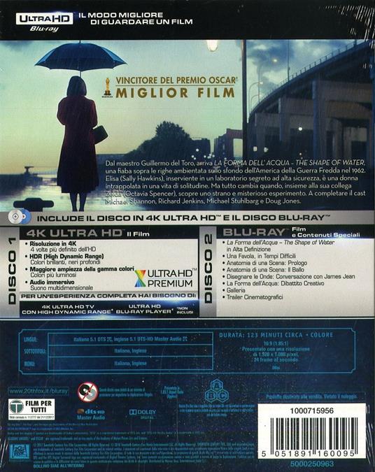 La forma dell'acqua. The Shape of Water (Blu-ray Ultra HD 4K) di Guillermo Del Toro - Blu-ray + Blu-ray Ultra HD 4K - 3
