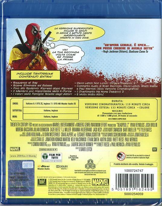 Deadpool 2. Versione superdotata (2 Blu-ray) di David Leitch - Blu-ray - 2