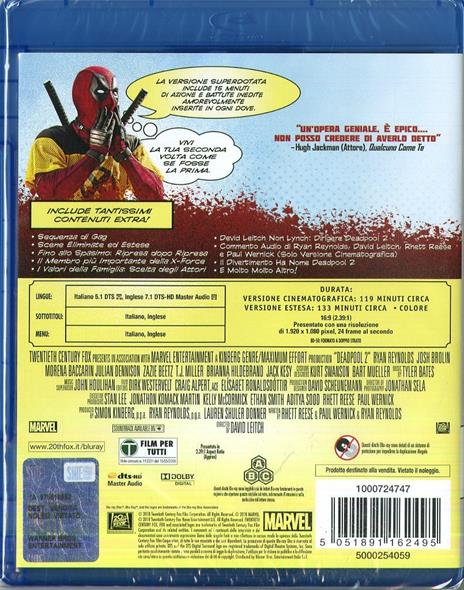 Deadpool 2. Versione superdotata (2 Blu-ray) di David Leitch - Blu-ray - 2