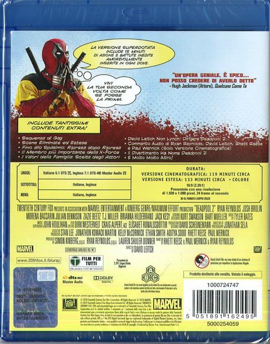 Deadpool 2. Versione superdotata (2 Blu-ray) di David Leitch - Blu-ray - 2