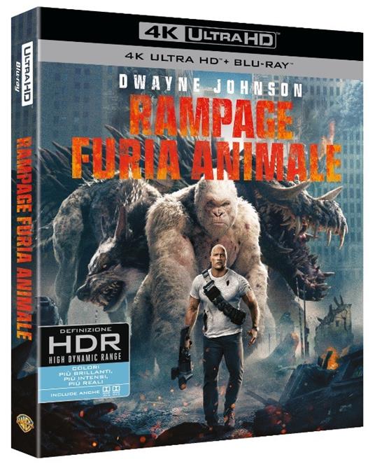 Rampage. Furia animale (Blu-ray + Blu-ray 4K Ultra HD) di Brad Peyton - Blu-ray + Blu-ray Ultra HD 4K