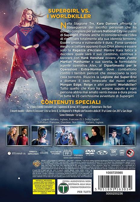 Supergirl. Stagione 3. Serie TV ita (5 DVD) di Glen Winter,Larry Teng,Dermott Downs - DVD - 2