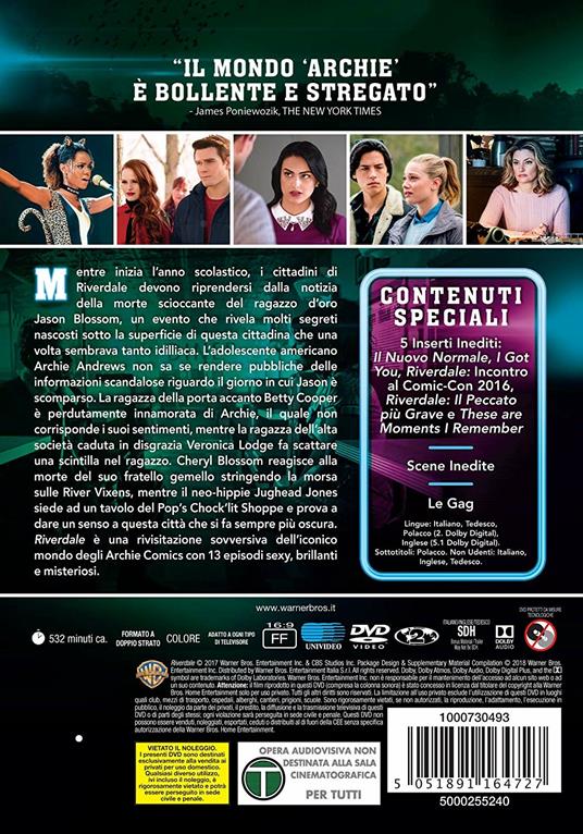Riverdale. Stagione 1. Serie TV ita (3 DVD) di Roberto Aguirre-Sacasa - DVD - 3