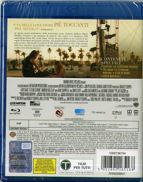 A Star Is Born (Blu-ray) di Bradley Cooper - Blu-ray - 2
