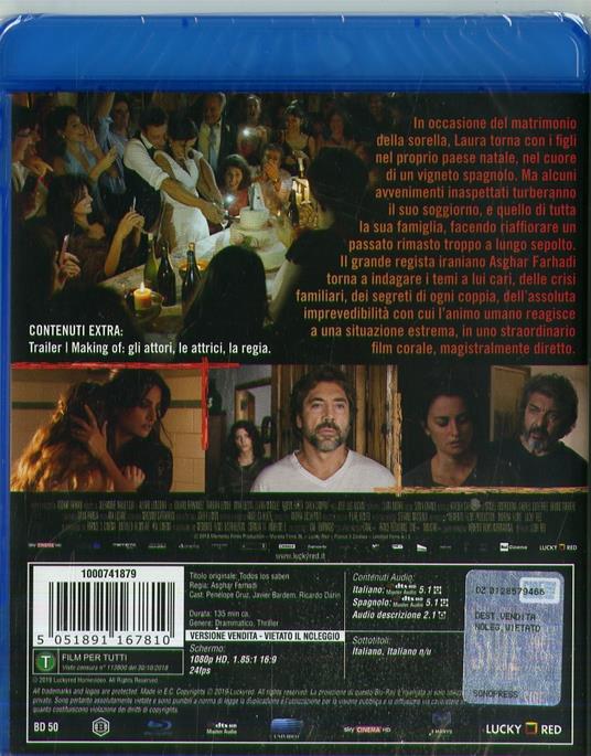 Tutti lo sanno (Blu-ray) di Asghar Farhadi - Blu-ray - 2