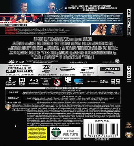 Creed 2 (Blu-ray + Blu-ray 4K Ultra HD) di Steve Caple jr. - Blu-ray + Blu-ray Ultra HD 4K - 2