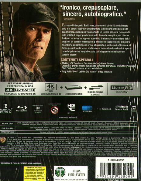 Il corriere. The Mule (Blu-ray + Blu-ray 4K Ultra HD) di Clint Eastwood - Blu-ray + Blu-ray Ultra HD 4K - 2