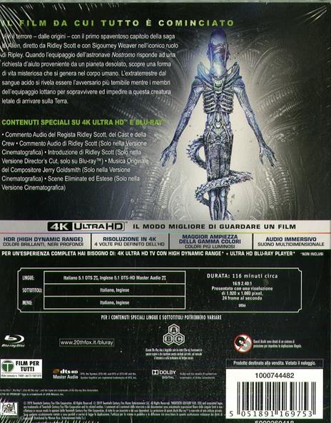 Alien (Blu-ray + Blu-ray Ultra HD 4K) di Ridley Scott - Blu-ray + Blu-ray Ultra HD 4K - 2