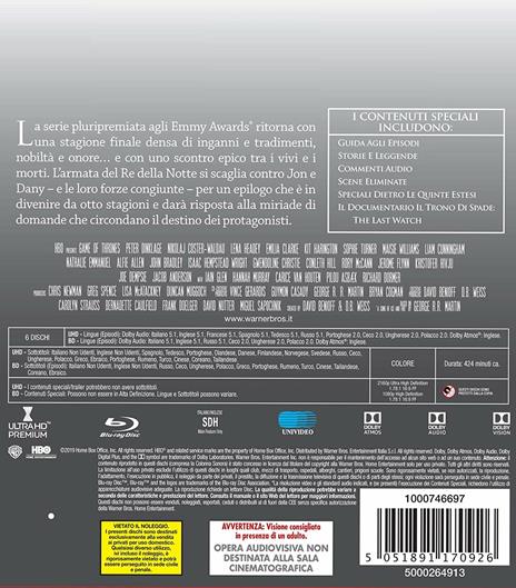 Il trono di spade. Game of Thrones. Stagione 8. Serie TV ita (Blu-ray + Blu-ray 4K Ultra HD) di David Nutter,Miguel Sapochnik,David Benioff,D.B. Weiss - Blu-ray + Blu-ray Ultra HD 4K - 2