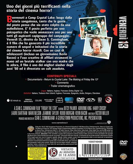 Venerdì 13. Horror Maniacs (DVD) di Sean S. Cunningham - DVD - 2