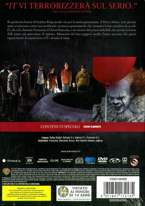 IT - 2017. Horror Maniacs (DVD) di Andy Muschietti - DVD - 2