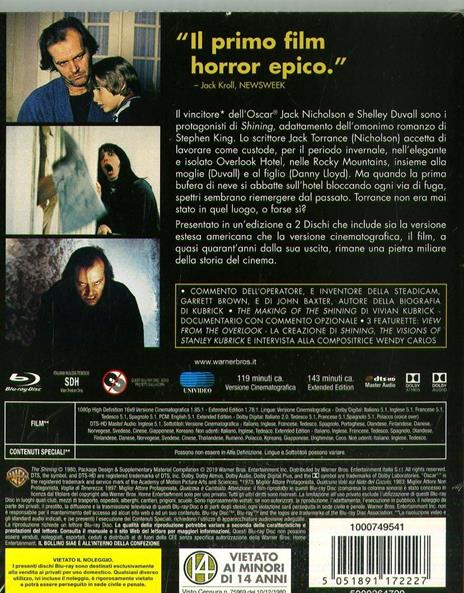 Shining. Extended Edition. Horror Maniacs (Blu-ray) di Stanley Kubrick - Blu-ray - 2