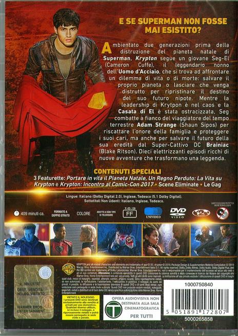 Krypton. Stagione 1. Serie TV ita (DVD) di Metin Hüseyin,Julius Ramsay,Marc Roskin,Ciaran Donnelly - DVD - 2