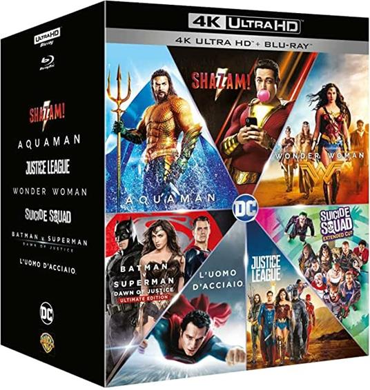 DC Comics Boxset 7 Film (Blu-ray + Blu-ray UltraHD 4K) di Zack Snyder,Patty Jenkins,David Ayer,Adam Sandberg
