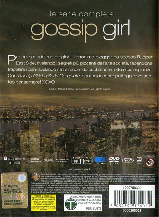 Gossip Girl. La serie completa. Stagioni 1-6. Serie TV ita (30 DVD) di Mark Piznarski,Norman Buckley,Patrick R. Norris,J. Miller Tobin,Joe Lazarov - DVD - 2