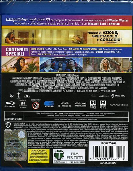 Wonder Woman 1984 (Blu-ray) di Patty Jenkins - Blu-ray - 2