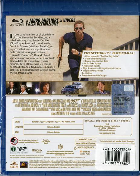 007 Quantum of Solace (Blu-ray) di Marc Forster - Blu-ray - 2