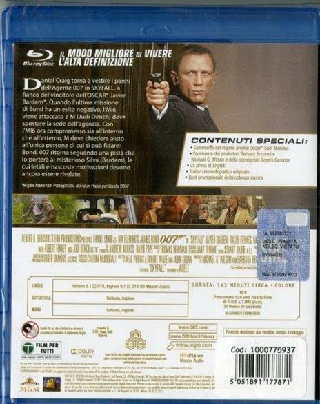 007 Skyfall (Blu-ray) di Sam Mendes - Blu-ray - 2