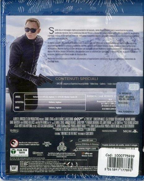 007 Spectre (Blu-ray) di Sam Mendes - Blu-ray - 2