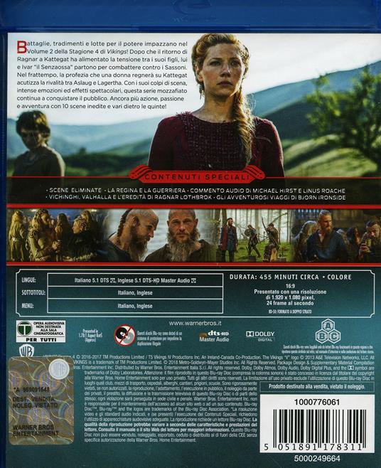 Vikings. Stagione 4. Vol.2 Serie TV ita (Blu-ray) di Ken Girotti,Ciaran Donnelly,Johan Renck - Blu-ray - 2
