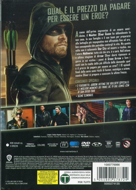 Arrow. Stagione 8. Serie TV ita (3 DVD) di James Bamford,Michael Schultz - DVD - 2