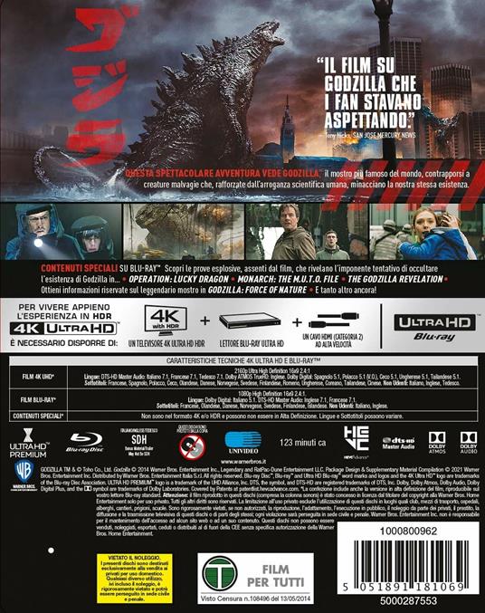 Godzilla (2014). Con Steelbook (Blu-ray + Blu-ray Ultra HD 4K) di Gareth Edwards - Blu-ray + Blu-ray Ultra HD 4K - 4