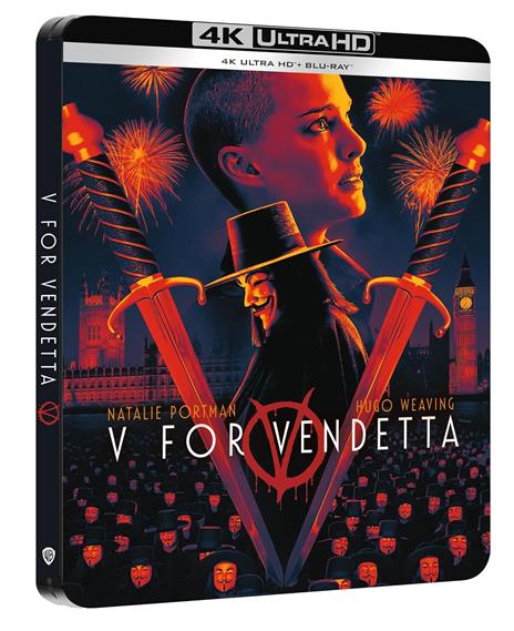 V for Vendetta. Steelbook (Blu-ray + Blu-ray Ultra HD 4K) di James McTeigue - Blu-ray + Blu-ray Ultra HD 4K
