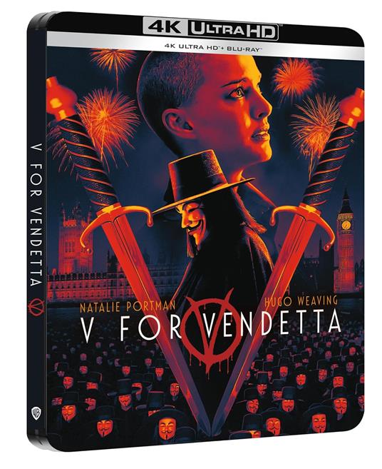 V for Vendetta. Steelbook (Blu-ray + Blu-ray Ultra HD 4K) di James McTeigue - Blu-ray + Blu-ray Ultra HD 4K