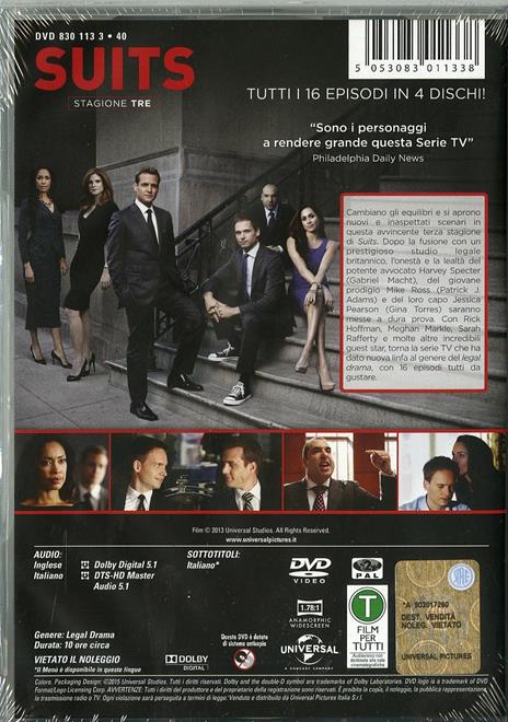 Suits. Stagione 3 (4 DVD) di Kevin Bray,Michael Smith,John Scott - DVD - 2