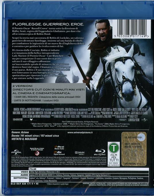 Robin Hood di Ridley Scott - Blu-ray - 2