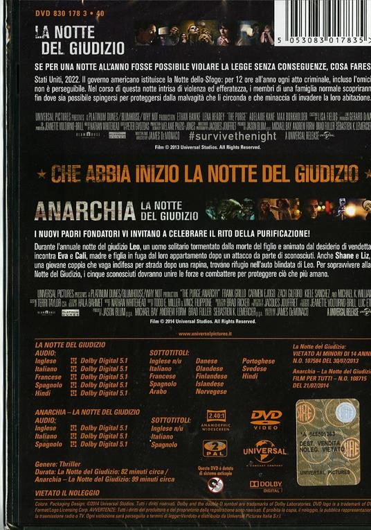 Anarchia. La notte del giudizio - La notte del giudizio (2 DVD) di James DeMonaco - 2