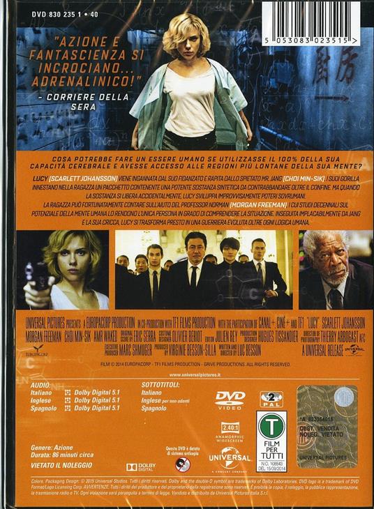 Lucy di Luc Besson - DVD - 2