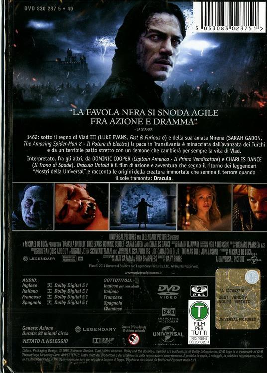 Dracula Untold di Gary Shore - DVD - 2