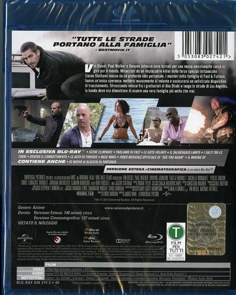 Fast & Furious 7 di James Wan - Blu-ray - 2